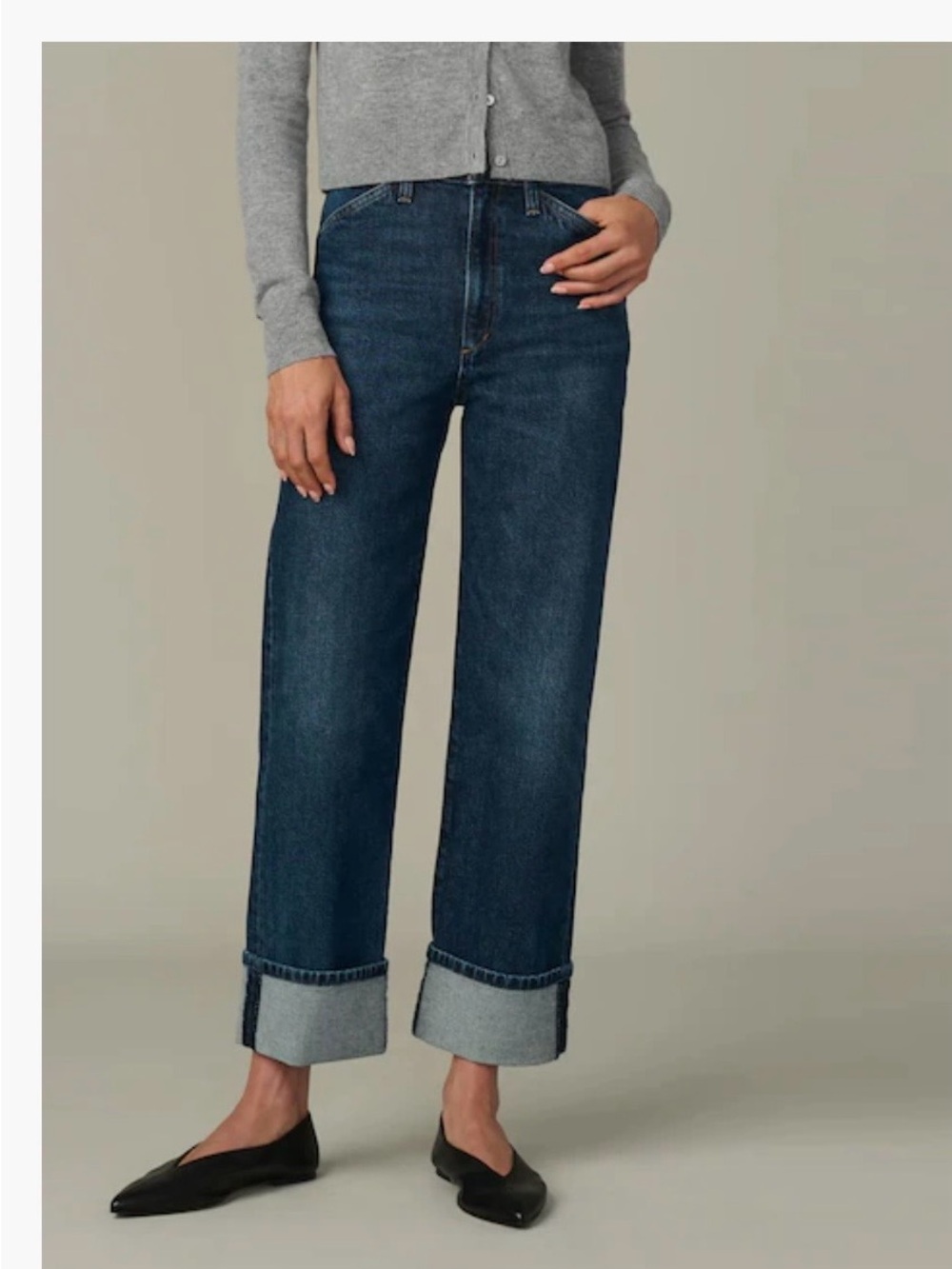 Joe’s The Margot cuffed slant pocket high waist relaxed straight leg